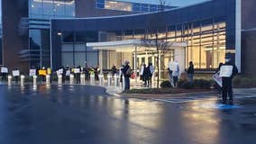 Cobb County teachers protest outside board meeting after COVID-19 deaths