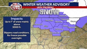 Winter Weather Advisory for parts of north Georgia, cold rain elsewhere