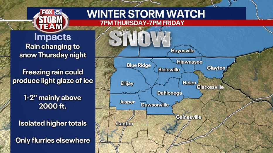 Winter Storm Watch issued for portions of north