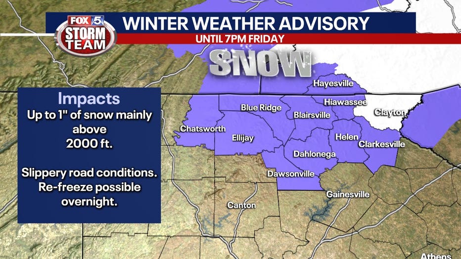 Winter Weather Advisory for parts of north cold rain elsewhere