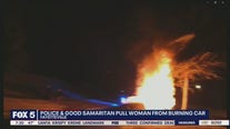 Police, good Samaritan in Fayetteville pull woman from burning car