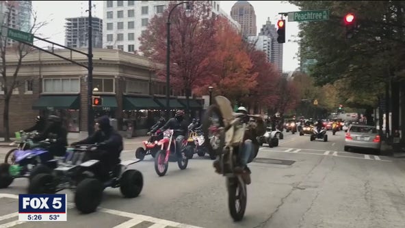 Dirt bikers swarm streets in Downtown Atlanta