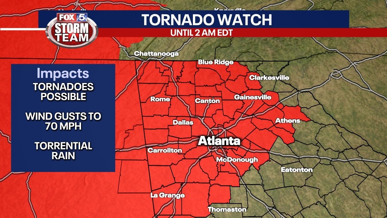 Storm Alert Day: Tornado Watch For Most Of North Georgia Until 2 A.m ...