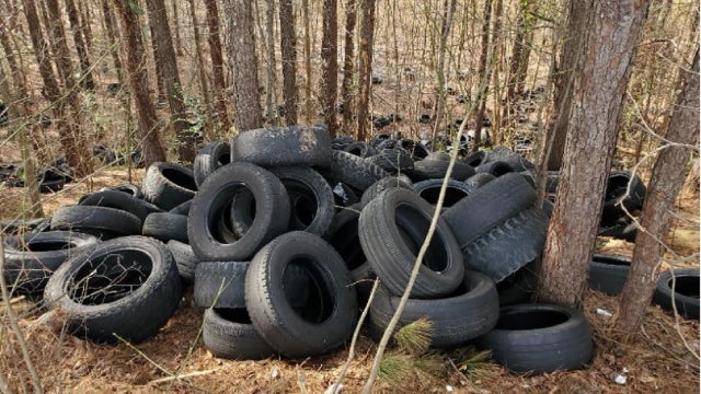 2 charged, thousands of used tires discovered dumped in Lilburn