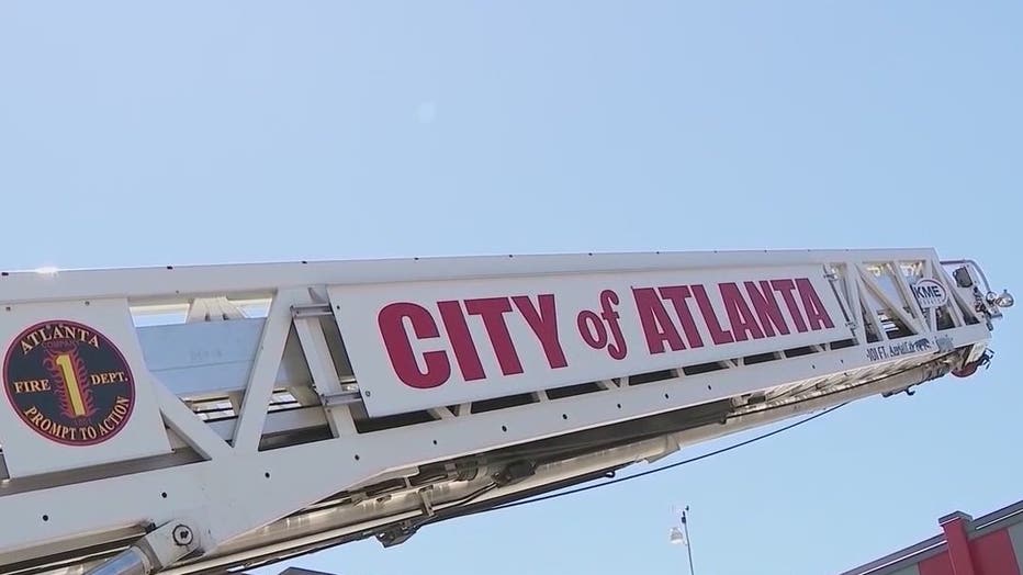 Atlanta fire department fire ladder trucks