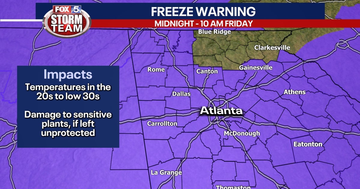 Freeze Warning through Friday morning for north Georgia, metro Atlanta ...