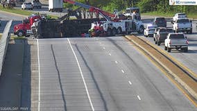 Overturned tractor-trailer closes Sugarloaf Parkway northbound lanes