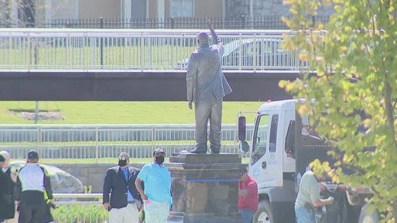 Statue of late-Congressman John Lewis installed at Atlanta park