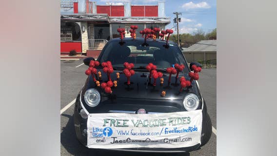NJ couple giving free rides to COVID-19 vaccine sites in one-of-a-kind virus-shaped car