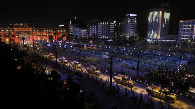 Egypt parades royal mummies en route to new museum