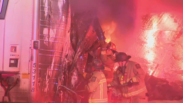 Man found dead in vehicle after tractor trailer fire on I-285