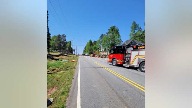 Gas leak 'under control' in Gwinnett, road reopens