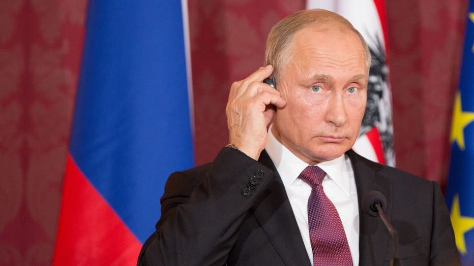 The Russian President Vladimir Putin gives a Press Statement
