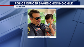 Covington police offices saves choking toddler