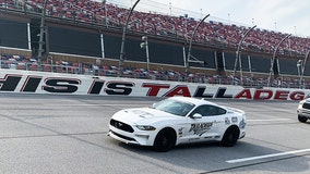 Drivers take 2 laps after receiving vaccines at Talladega Superspeedway