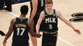 Hawks pull away late to rout top-seeded Suns, 135-103