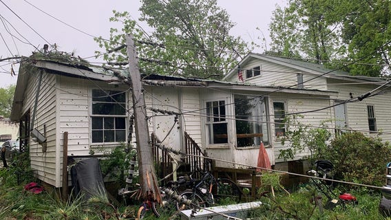 Downed trees, power lines damage Hall County homes