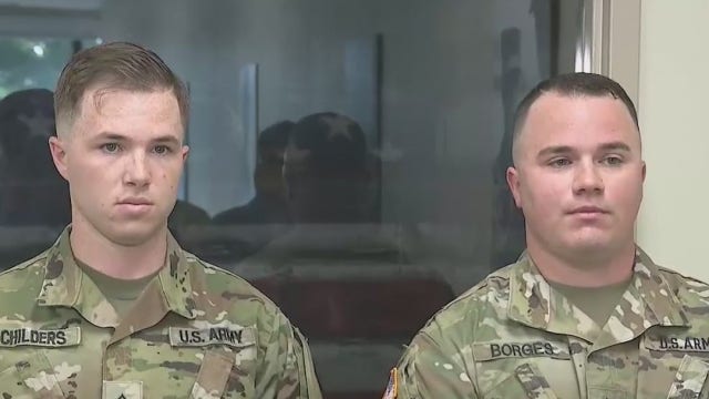 Gwinnett chief honors two soldiers for saving gun shot victim