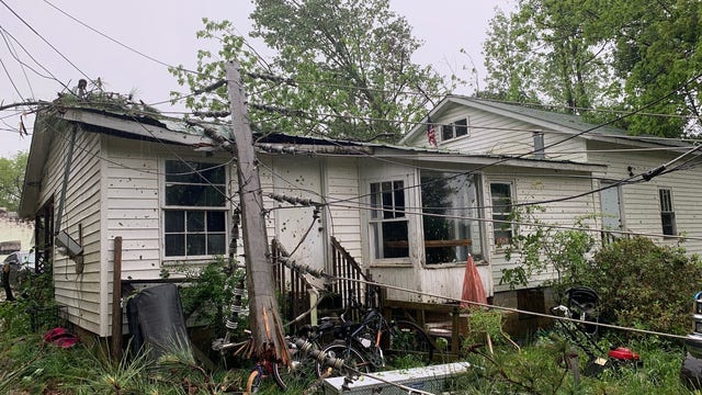 Downed trees, power lines damage Hall County homes