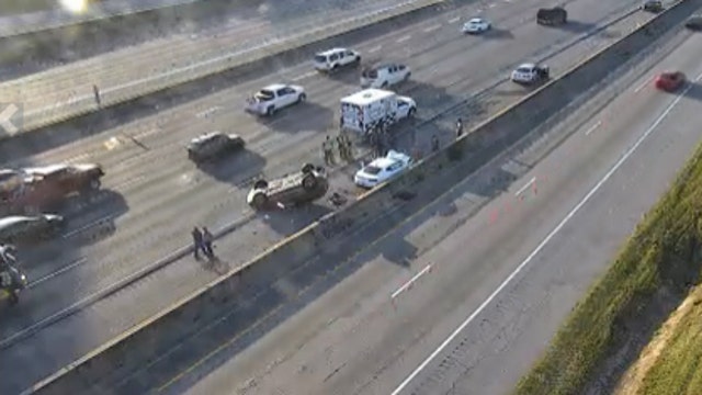 Overturned vehicle on Downtown Connecter closes southbound lanes