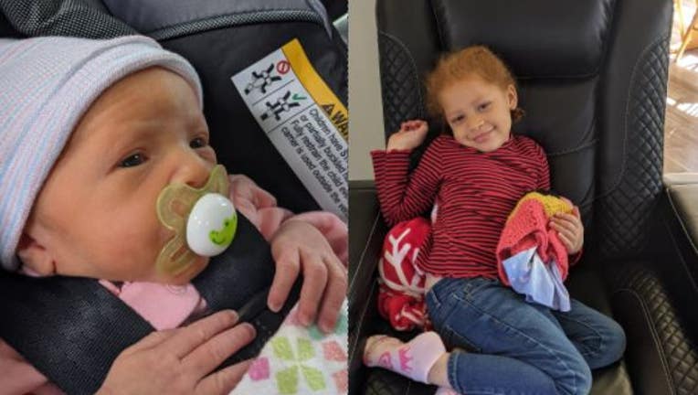 Sage, 3-months-old (left), and Violet Dowell, 3-years-old (right). Source: Griffin Police Department