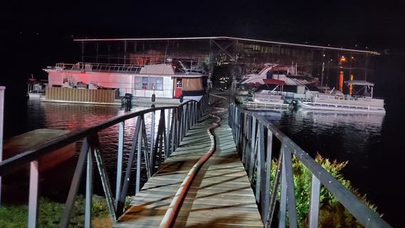 Officials: 11 watercraft damaged by fire at Holiday Marina
