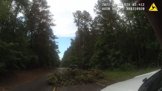 Police: Man dumping yard debris on road knocks down stop sign