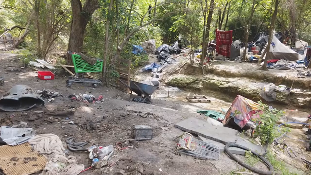 City clears out sprawling homeless encampment in northeast Dallas
