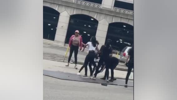 Brawl at Detroit Shake Shack caught on camera as up to 12 girls fight