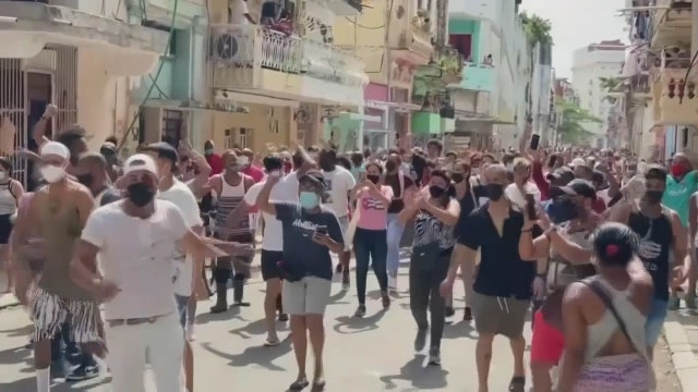 Cuban Americans in Georgia show support for the ongoing protests in Cuba