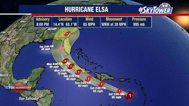 Hurricane Elsa forecast to approach Florida, but long-term track uncertain