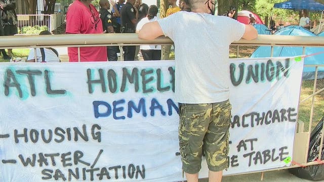Several arrested after protest over homelessness at Atlanta City Hall