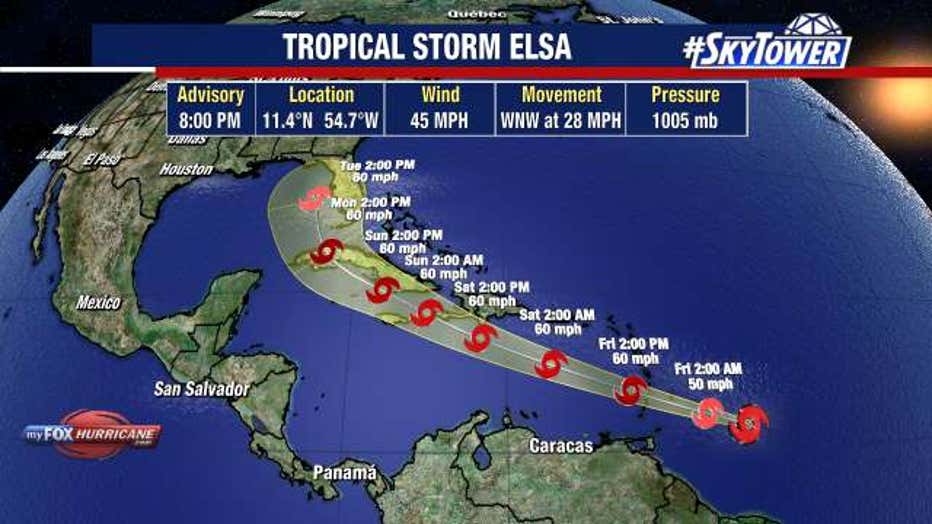 elsa track cone thursday evening