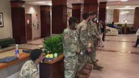 Members of the Georgia National Guard arrive at hospitals to fight COVID-19