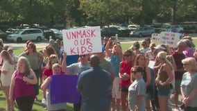 Protests in Fulton County as schools begin classes amid mask requirement
