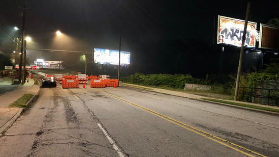 Section of Cheshire Bridge Road remains closed after fire