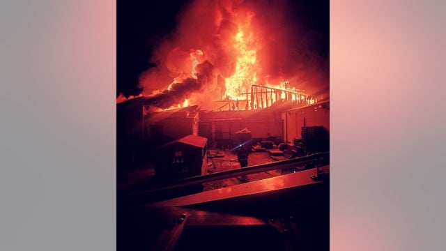 Crews battle major fire at Cobb County meat company
