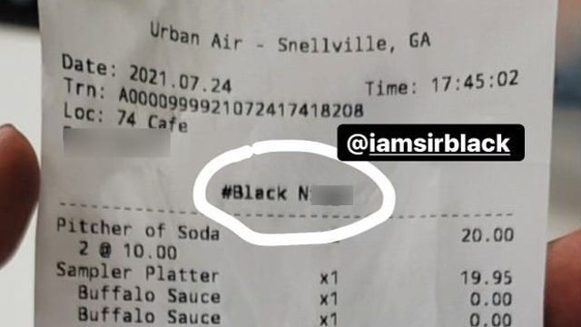 Customer gets racist message on receipt at Snellville amusement park