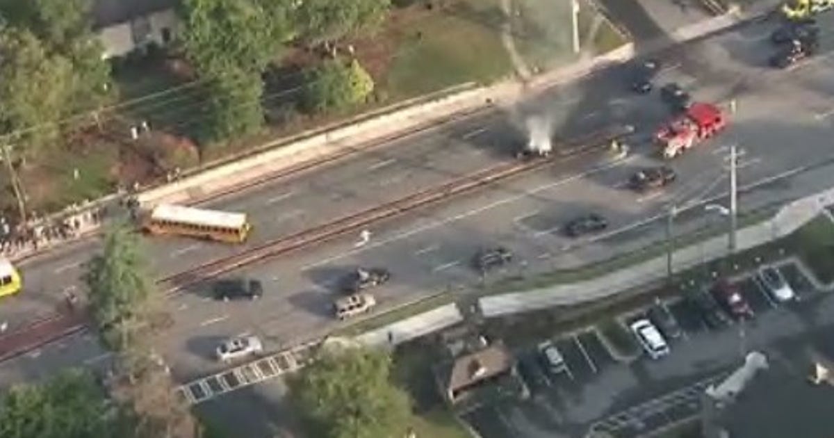 Driver injured in fiery crash involving DeKalb County school bus | FOX ...