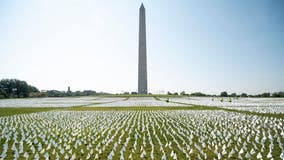 Flags displayed on National Mall in honor of 600,000+ COVID-19 deaths in U.S.