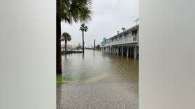 Nicholas downgraded to tropical depression, continuing to move slowly east into Louisiana