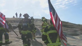 Firefighters honor 9/11 first responders by climbing Stone Mountain in full gear