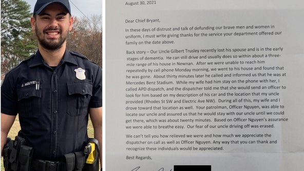 Newnan family thanks Atlanta police officer for helping their lost uncle