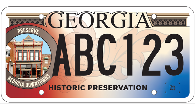 New license plate helps support preservation of Georgia's historic areas