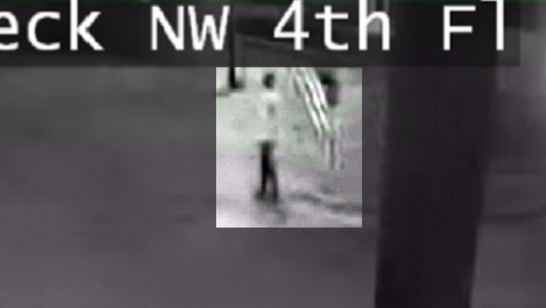 Surveillance images released by Dalton police show a skateboarder and three cars in the parking deck next to the Whitfield County Courthouse during the early morning hours of Sept. 11, 2021.