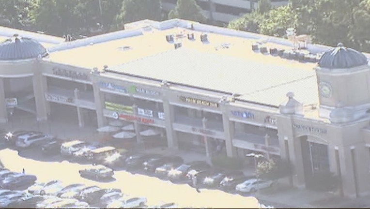 Police say an SUV stolen from the The Peach shopping center on Sept. 24, 2021 has a young child inside. The SUV has since been recovered and the child was unharmed.