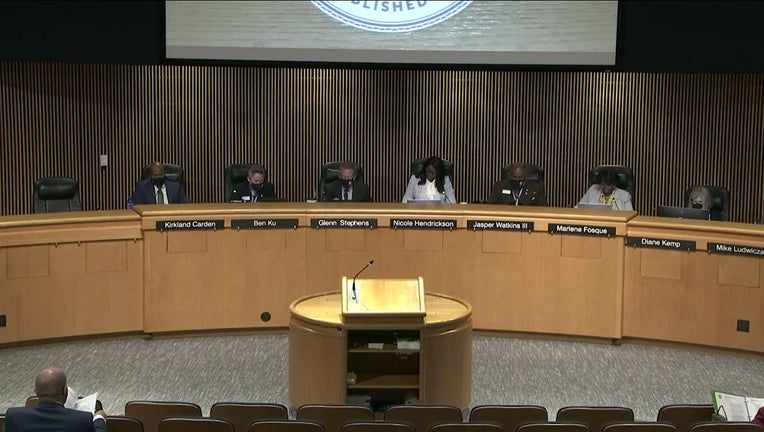 The Gwinnett County Board of Commissioners during their meeting on Sept. 21, 2021.