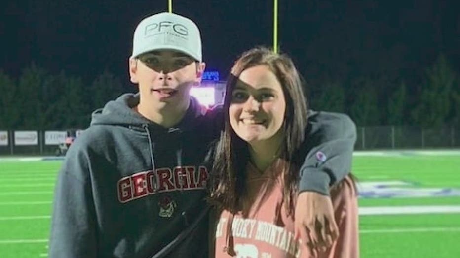 Ethan Dutton, left, Olivia Warren, right