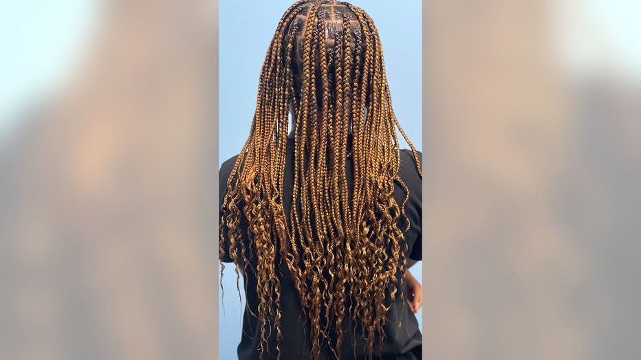 Brittany Starks braiding children's hair in Nashville, Tennessee. (Brittany Starks)