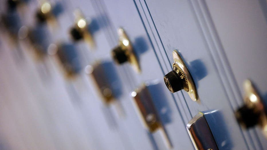 (012510, South Hadley, MA) Rows of lockers line the hall of South Hadley High School on Monday, January 25, 2010. Staff photo by Christopher Evans saved in Tuesday